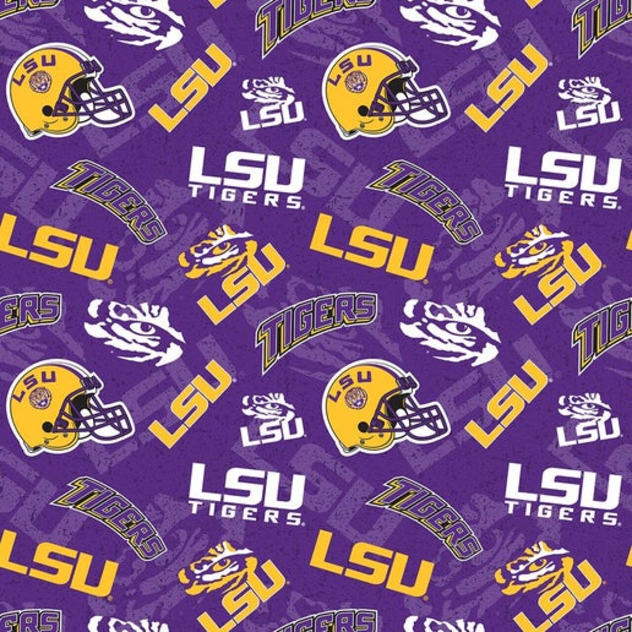 Licensed NCAA Louisiana State Tone on Tone LSU-1178 Cotton Fabric by the Yard